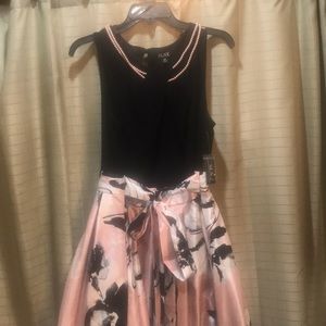 Solid & Printed High-Low Dress (MACY)
